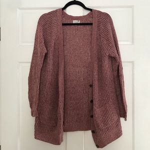 PacSun Mauve Buttoned Cardigan with Pockets